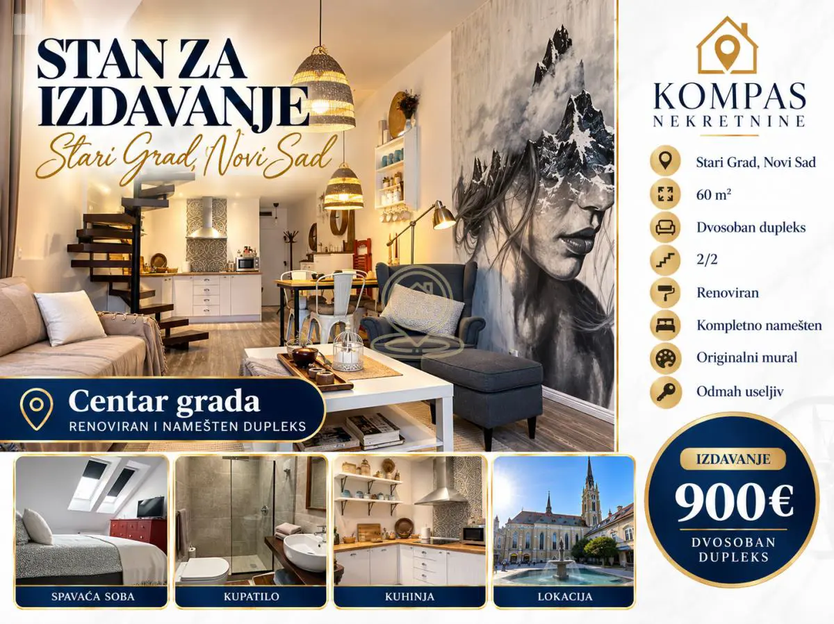 Dvosoban stanovi Centar - 900 evra 