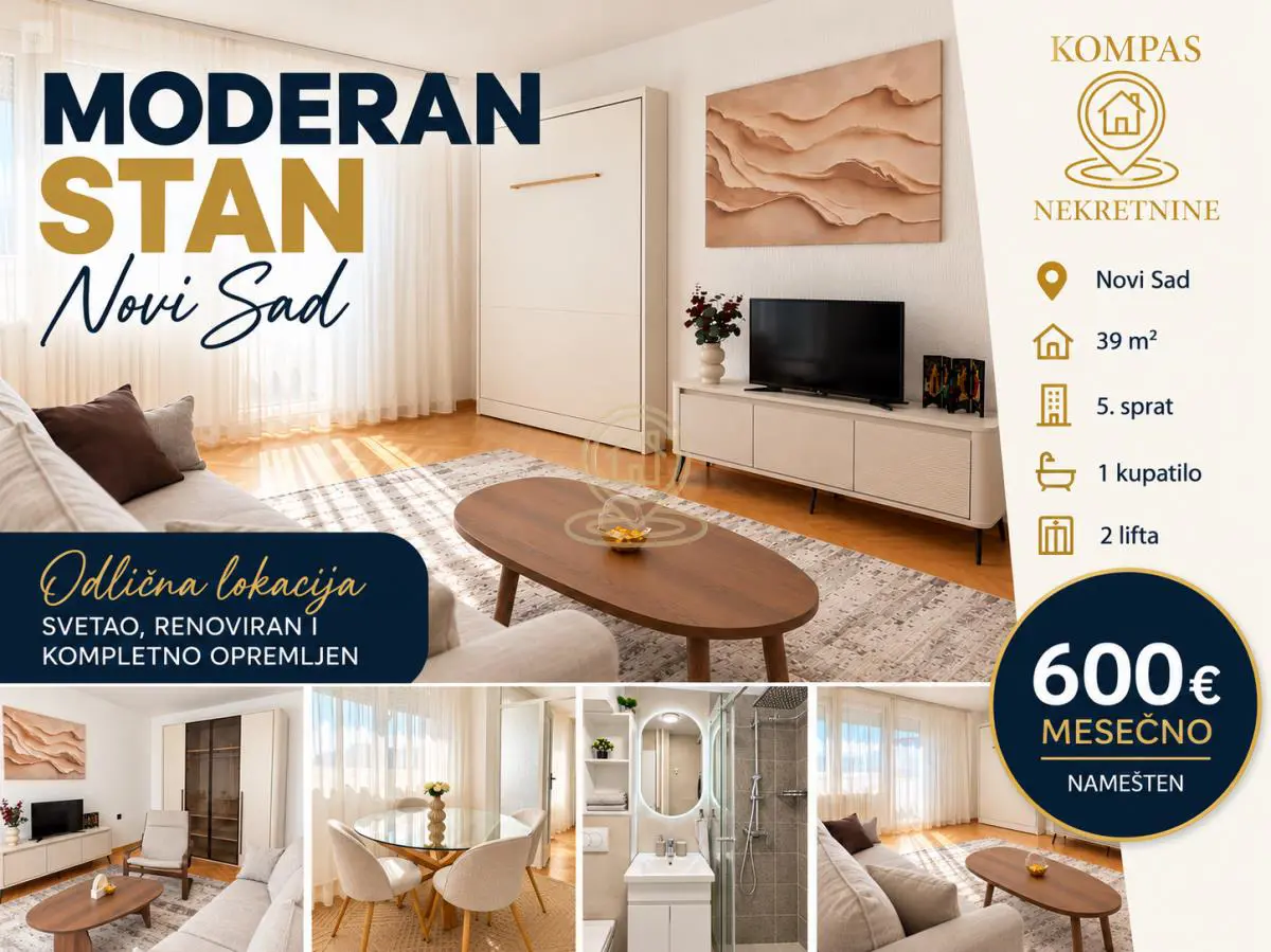 Jednosoban stanovi Sajmište - 600 evra 