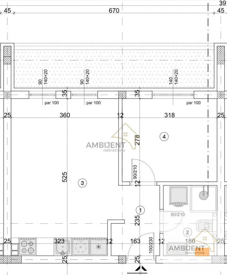  novogradnja Jednoiposoban stanovi Okolina - 59670 evra 