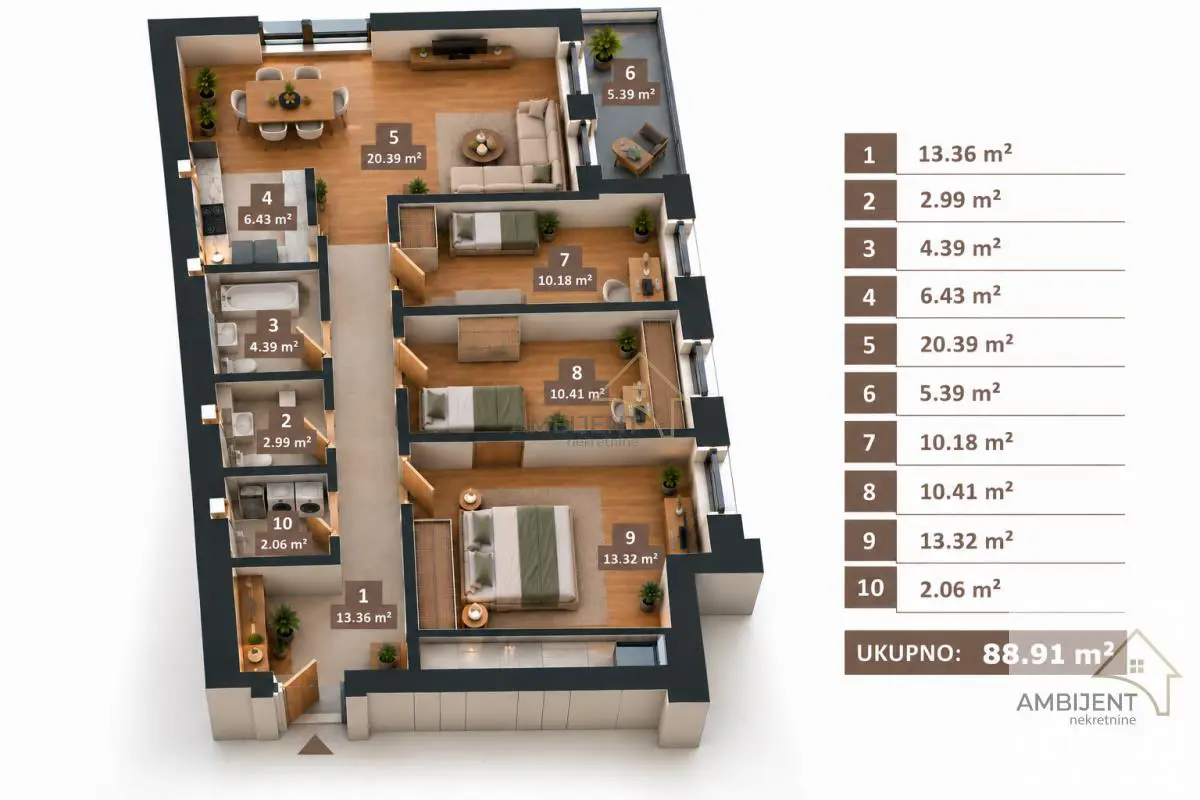 Novi Sad Petrovaradin  novogradnja Troiposoban stanovi 213384 evra 