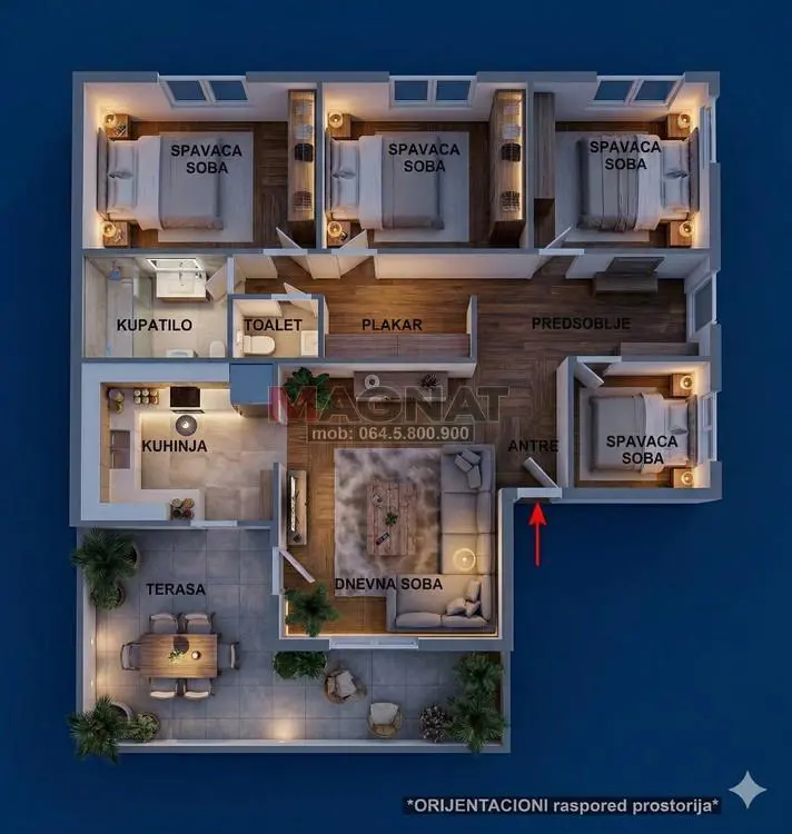 Petosoban stanovi Voždovac Voždovačka Crkva 264888 evra 