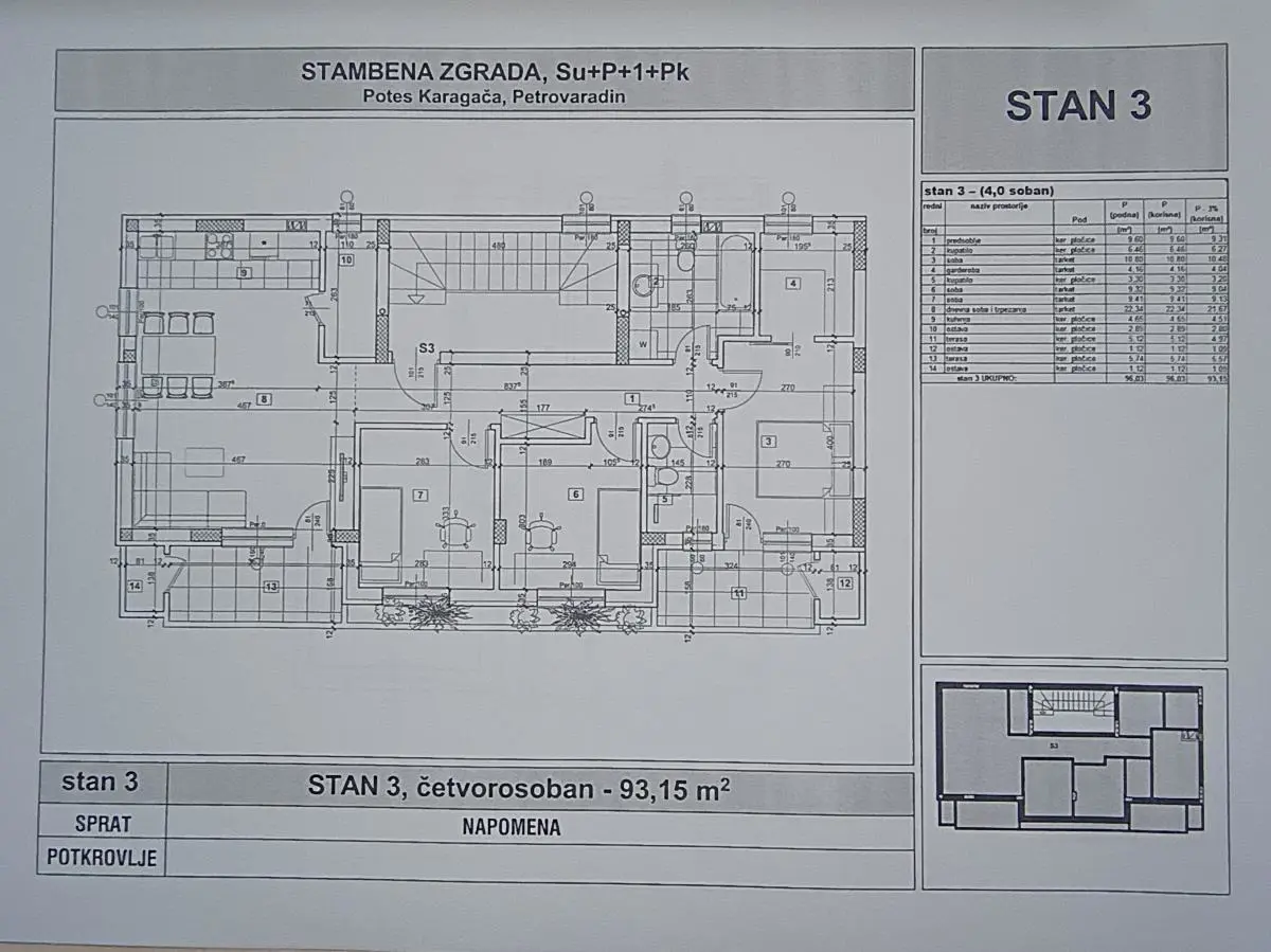 Četvorosoban stanovi Petrovaradin - 167630 evra 