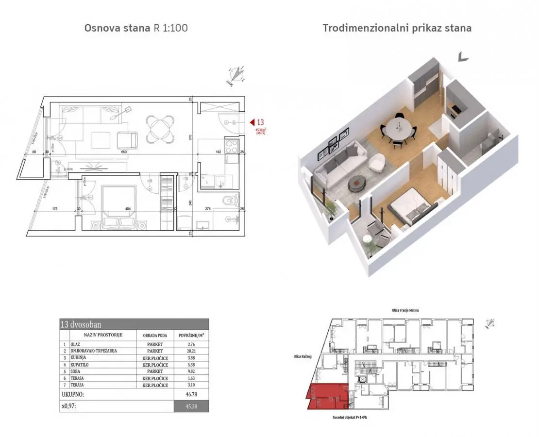  novogradnja Dvosoban stanovi Petrovaradin - 114520 evra 