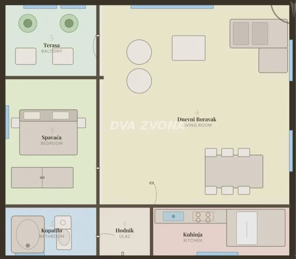  uknjizeni Dvosoban stanovi Telep - 135890 evra 