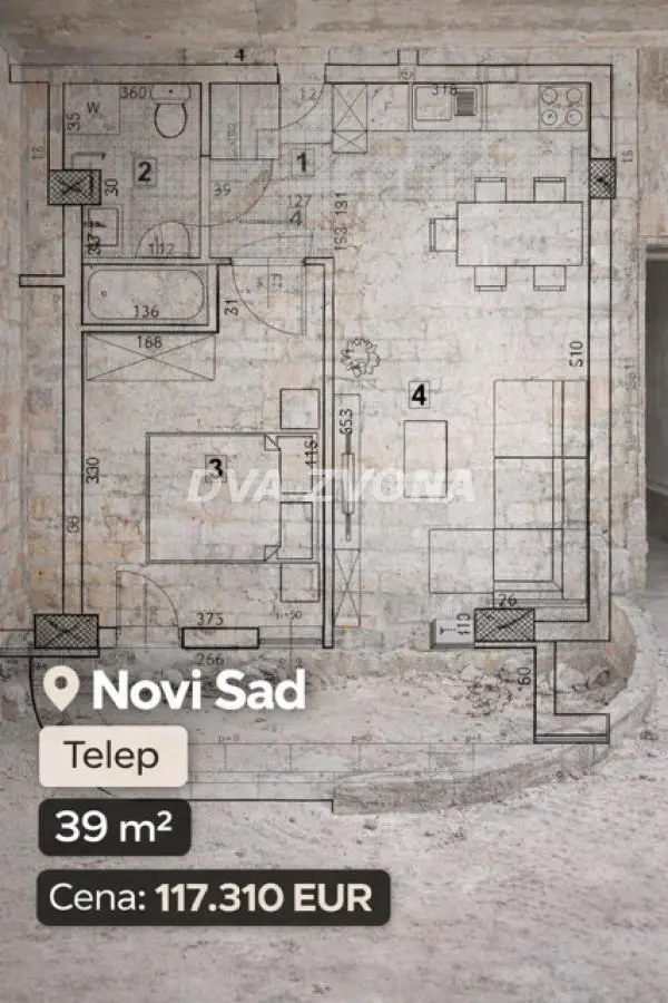 stanovi Novi Sad  uknjizeni Dvosoban 