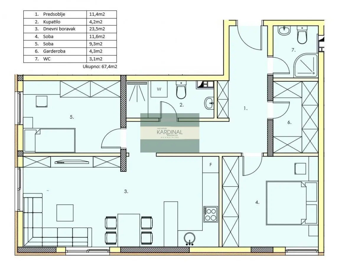  novogradnja Dvosoban stanovi Širi centar - 90990 evra 