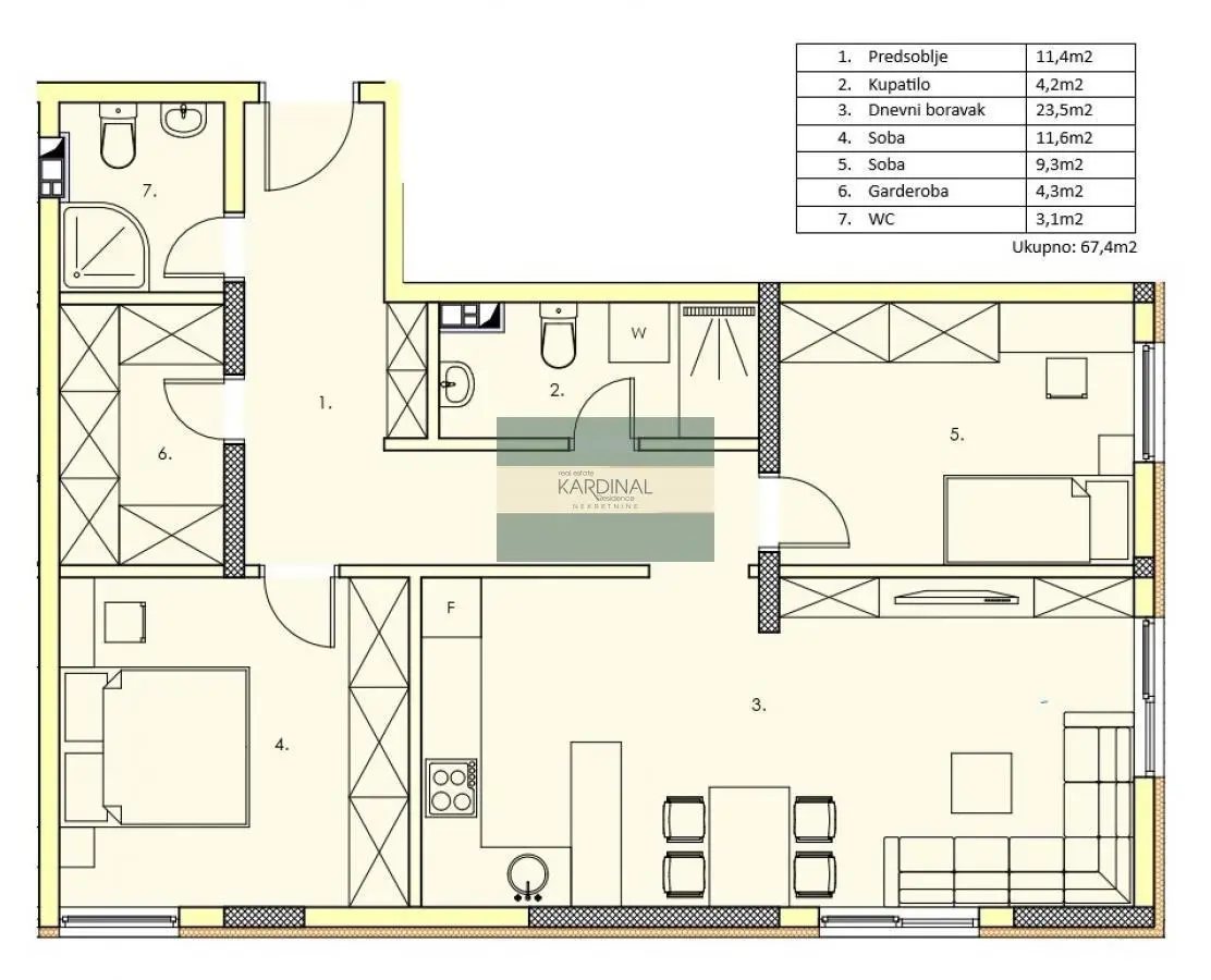  novogradnja Dvosoban stanovi Širi centar - 90990 evra 