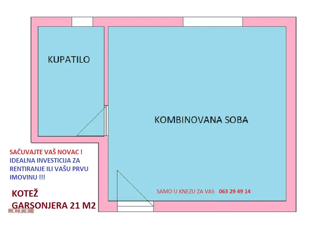 stanovi Beograd KOTEŽ-CENTAR Garsonjera 