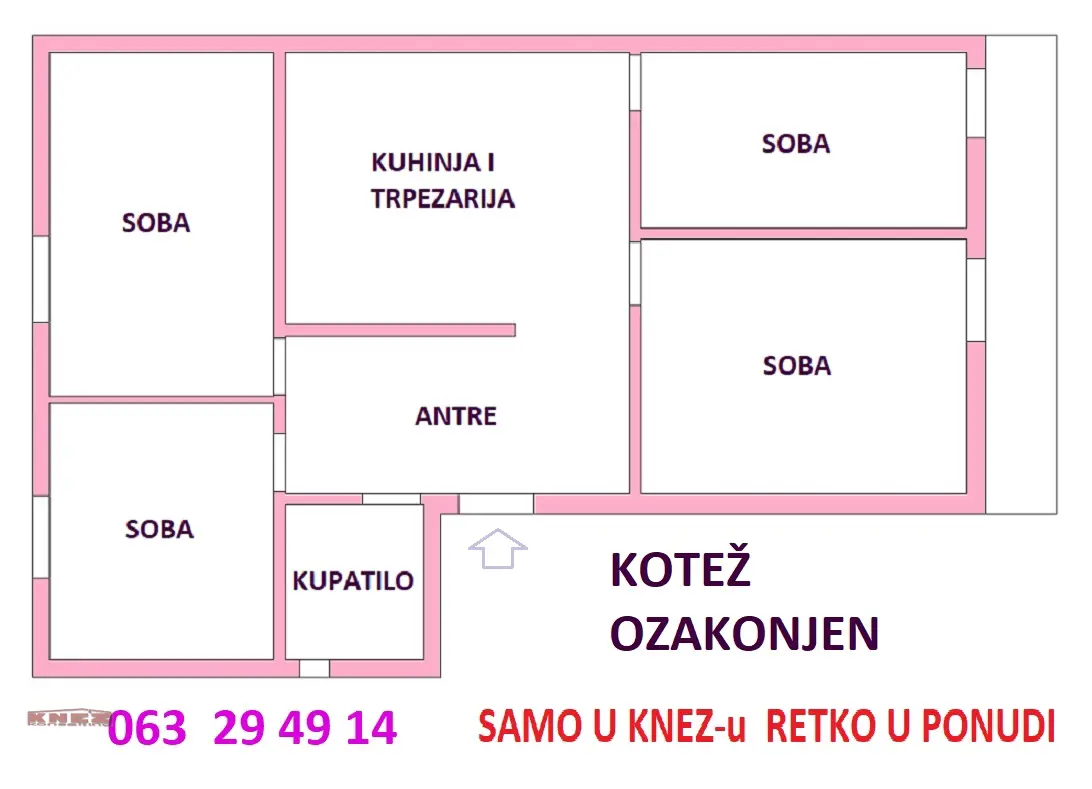  uknjizeni Dvoiposoban stanovi Palilula Kotež 98000 evra 