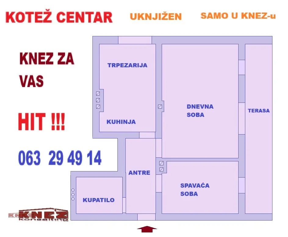  uknjizeni  novogradnja Dvosoban stanovi Palilula Kotež 105000 evra 