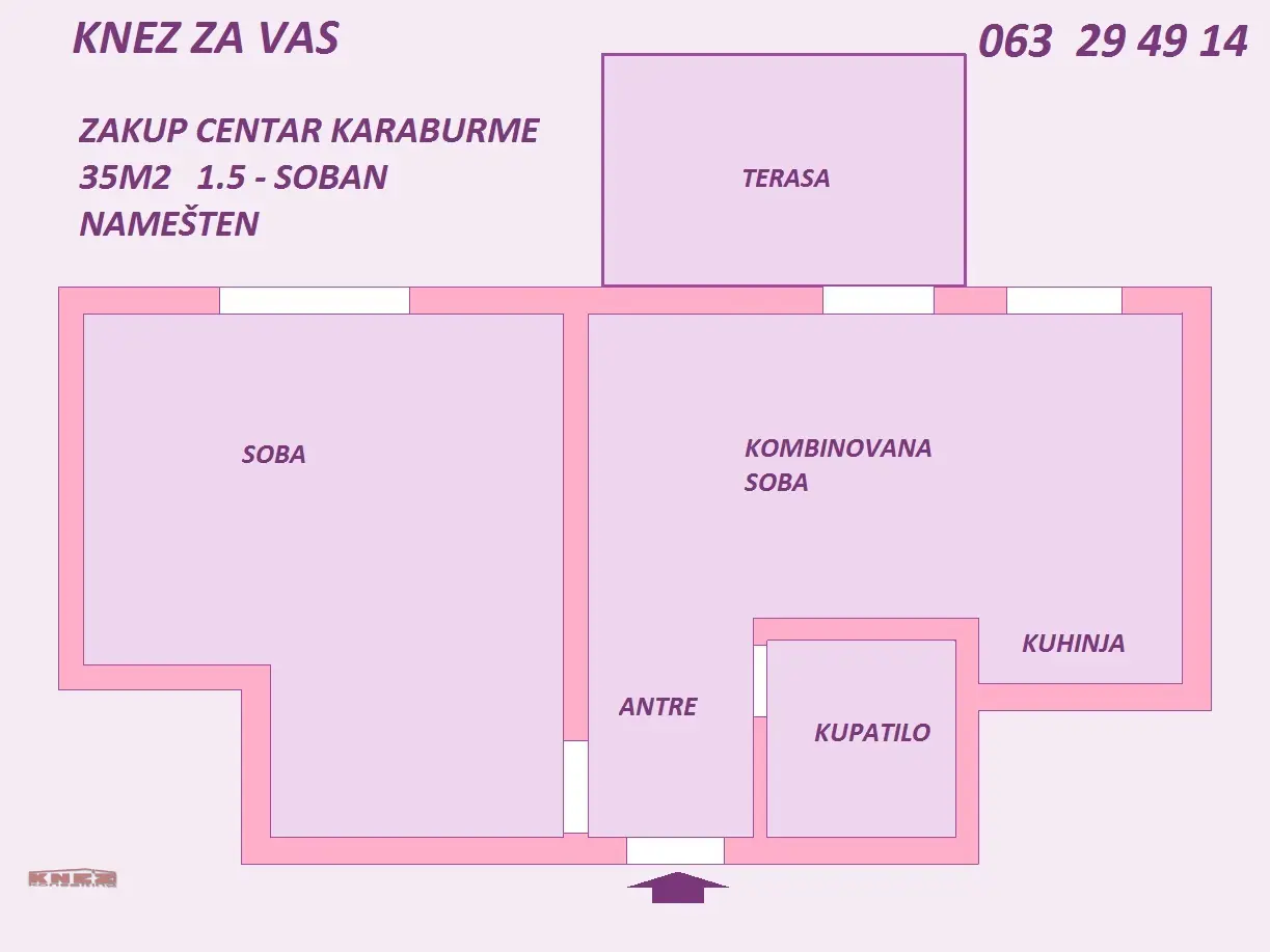 Jednoiposoban stanovi Palilula Karaburma 300 evra 