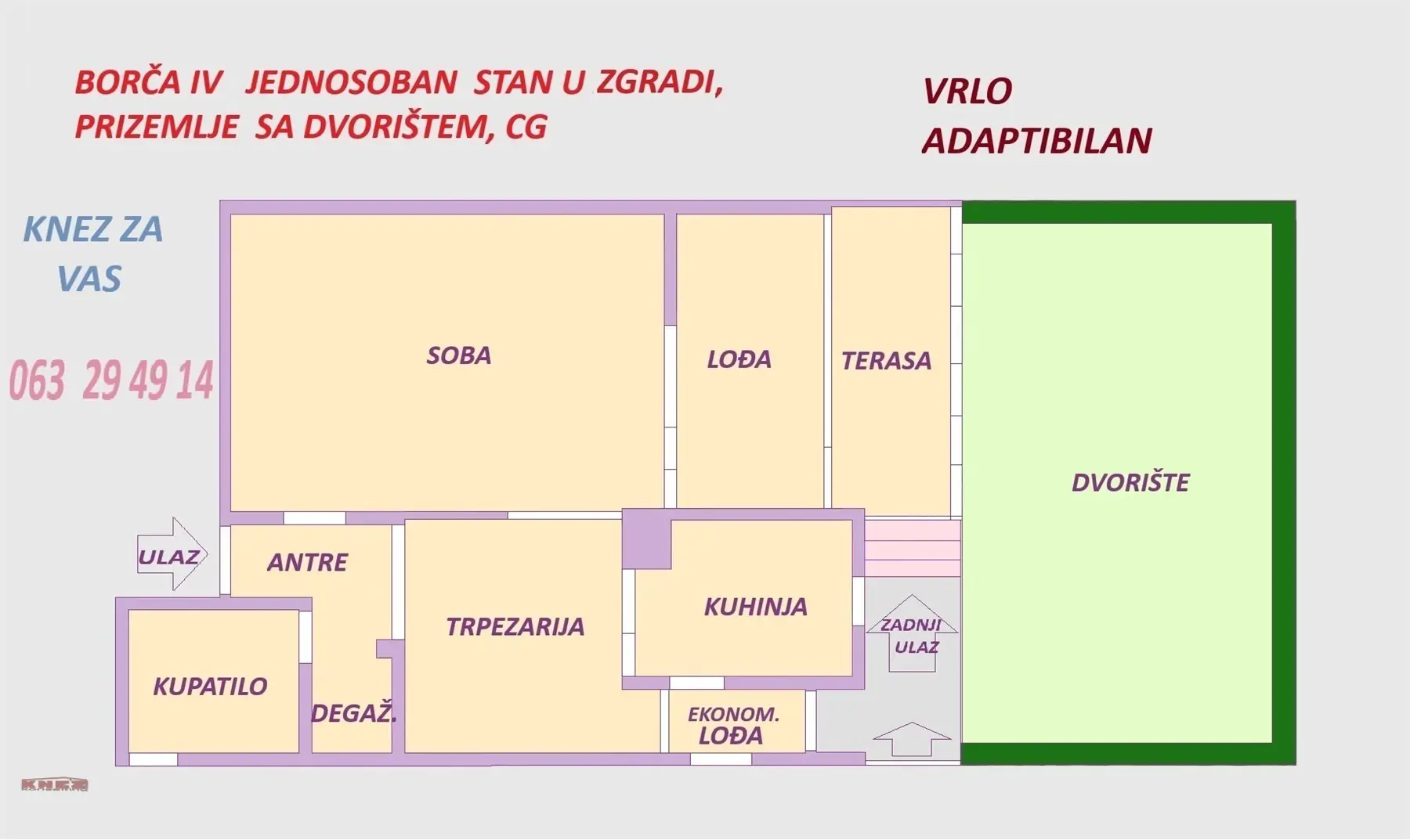Jednosoban stanovi Palilula Borča 79000 evra 