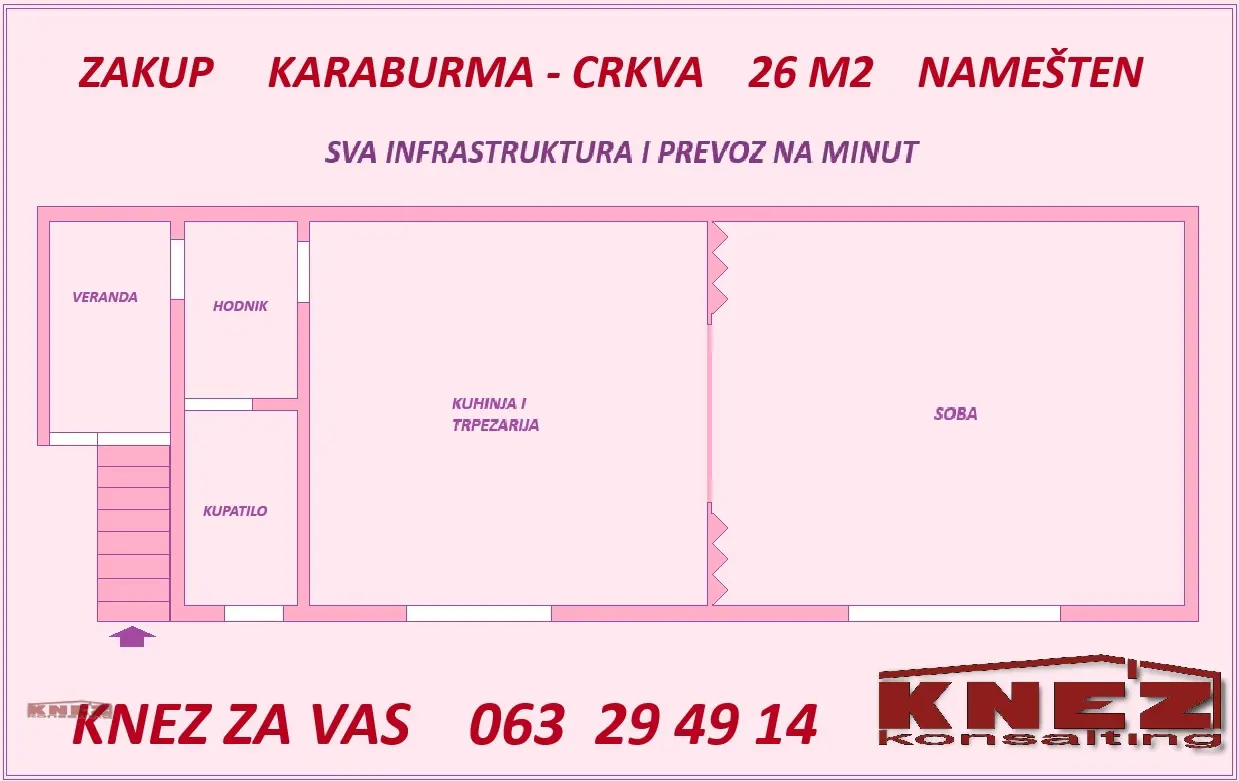 Jednosoban stanovi Palilula Karaburma 299 evra 