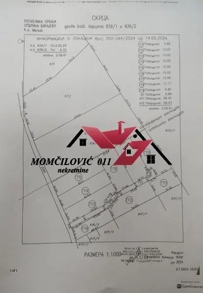  uknjizeni plac BARAJEVO Barajevo 249000 evra 