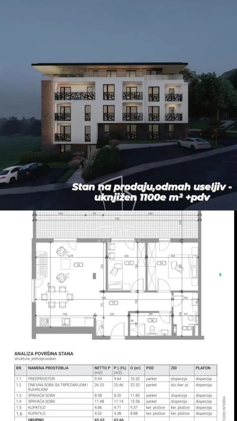 stanovi RAŠKI OKRUG Kopaonički venac  novogradnja Dvoiposoban 