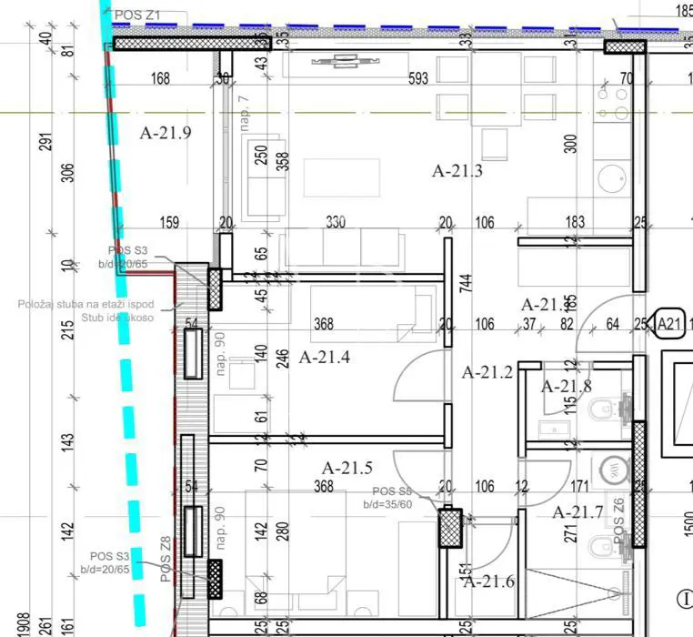 stanovi JUŽNO-BANATSKI OKRUG Maksima Gorkog  novogradnja Trosoban 