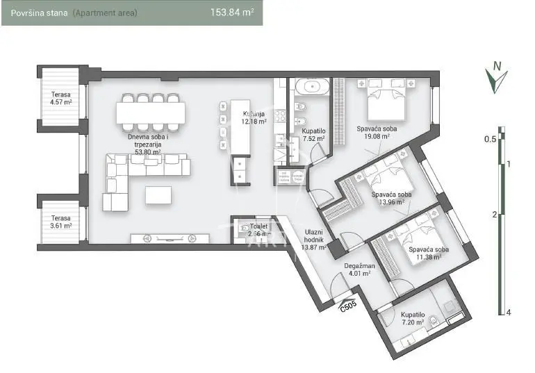 Četvorosoban stanovi Vračar Slavija 1110797 evra 