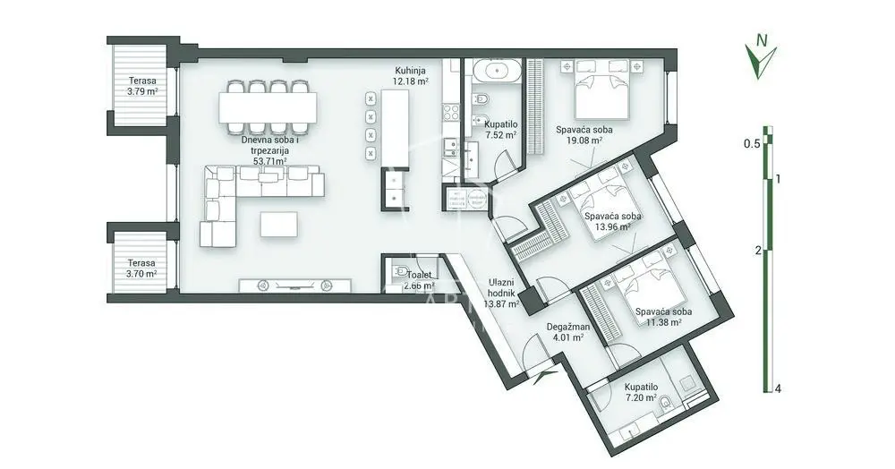 Beograd Vračar Četvorosoban stanovi 1150000 evra 